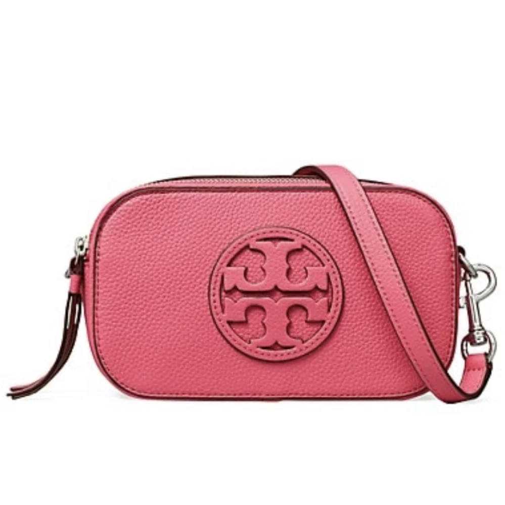 TORY BURCH MILLER MINI LEATHER CROSSBODY DOUBLE T APPLIQUE + DUST BAG NWT ❤️ - Picture 8 of 11